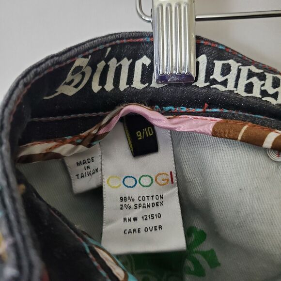 Coogi Womens Low Rise Straight Leg Jeans Size 9/10 Pink Blue Brown Embroidery - Picture 6 of 7